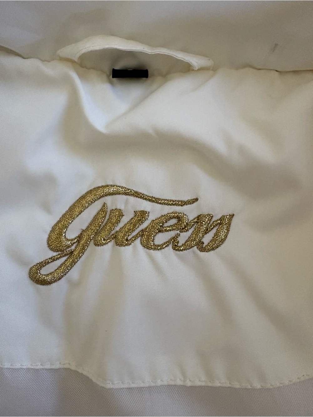 Guess Cream Quilted Puffer Jacket with Faux Fur Trim - Picture 8 of 10